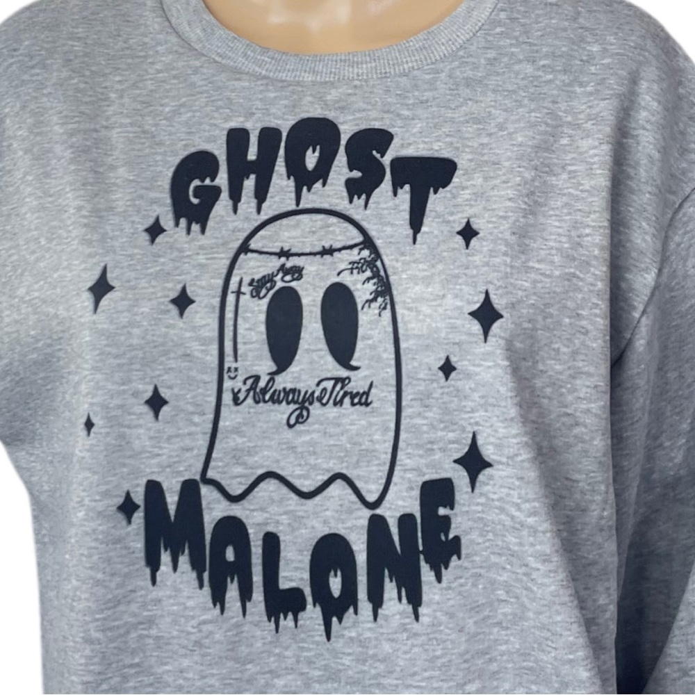 Ghost Malone Gray and Black Funny/Sarcastic Sweatshirt